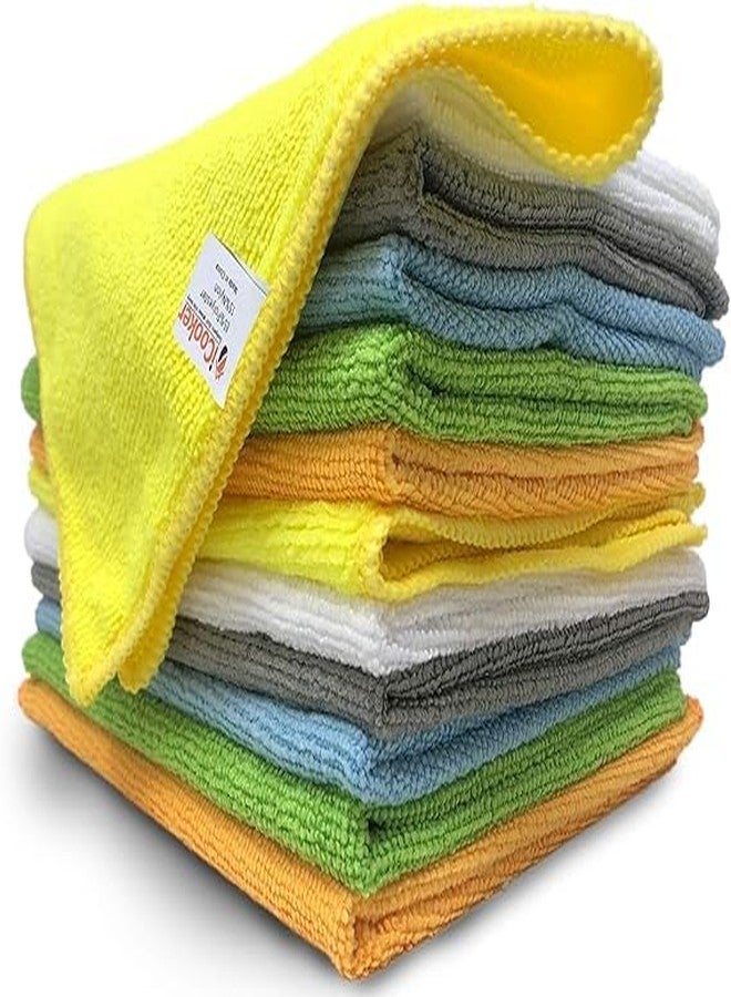 iCooker 12 Pack Microfiber Cloths Cleaning Supplies [Get Lint-Free Polished Results] Micro Fiber Cleaning Towels, Chemical Free Kitchen Towel, Clean Windows & Cars - Image 1